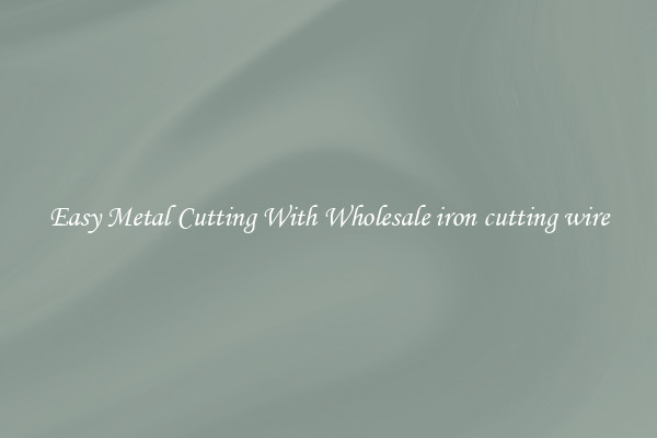 Easy Metal Cutting With Wholesale iron cutting wire