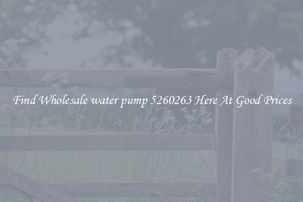 Find Wholesale water pump 5260263 Here At Good Prices