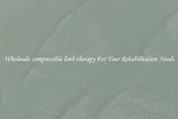 Wholesale compressible limb therapy For Your Rehabilitation Needs