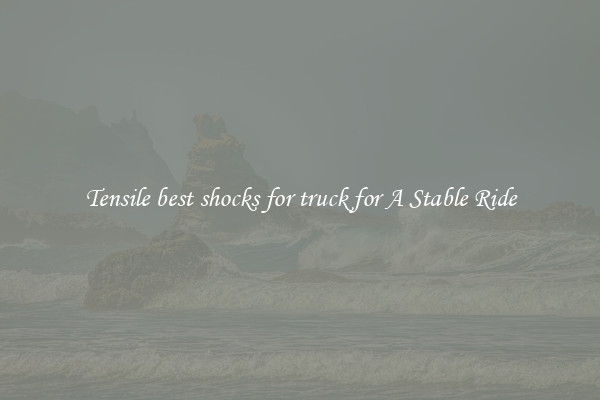 Tensile best shocks for truck for A Stable Ride
