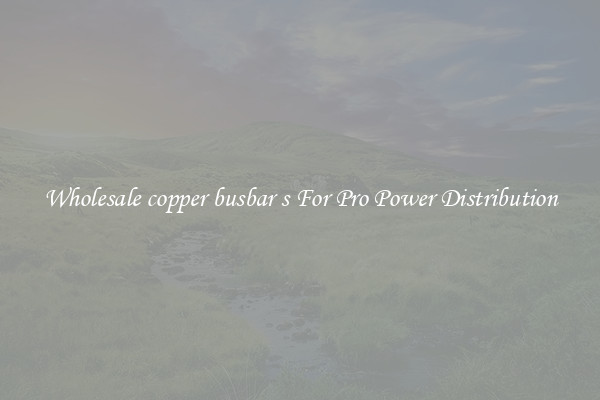 Wholesale copper busbar s For Pro Power Distribution