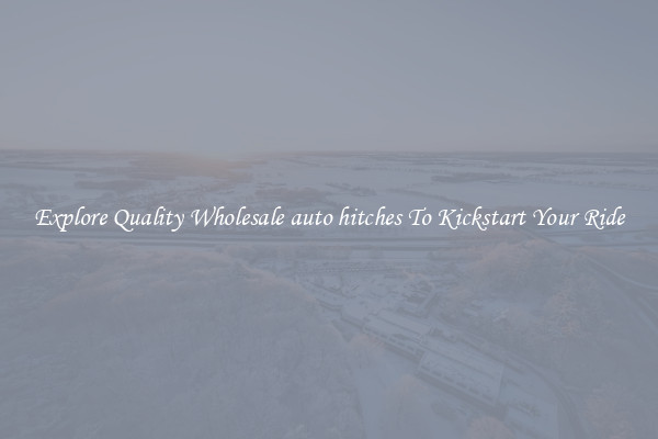 Explore Quality Wholesale auto hitches To Kickstart Your Ride