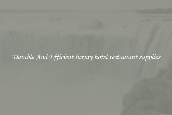 Durable And Efficient luxury hotel restaurant supplies