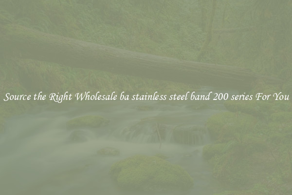 Source the Right Wholesale ba stainless steel band 200 series For You